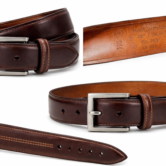 The Unbranded Brand Other - Italian Leather Men’s Belt – Size 38 / 95 cm – Brown
